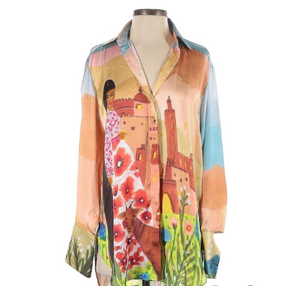 Fe Noel Lady of Imlil Button Front Blouse XS - Picture 3 of 7